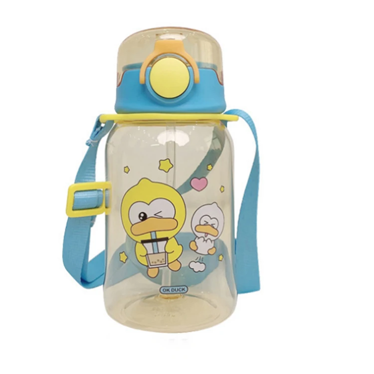 

Madou Cute Yellow Duck Mug With Straw Cute Student Portable High Temperature Resistant Plastic Cup, 4 colors