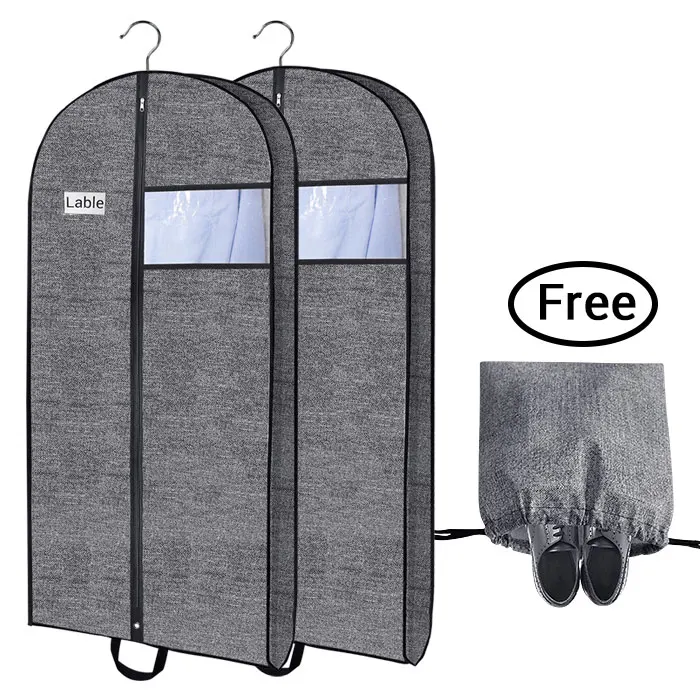 

Breathable Suit Bag with Name Card Pocket Heavy Duty Garment Bag Dust-Proof Protector Suit Cover for Suits Jacket Dress Coat, All the colors are available