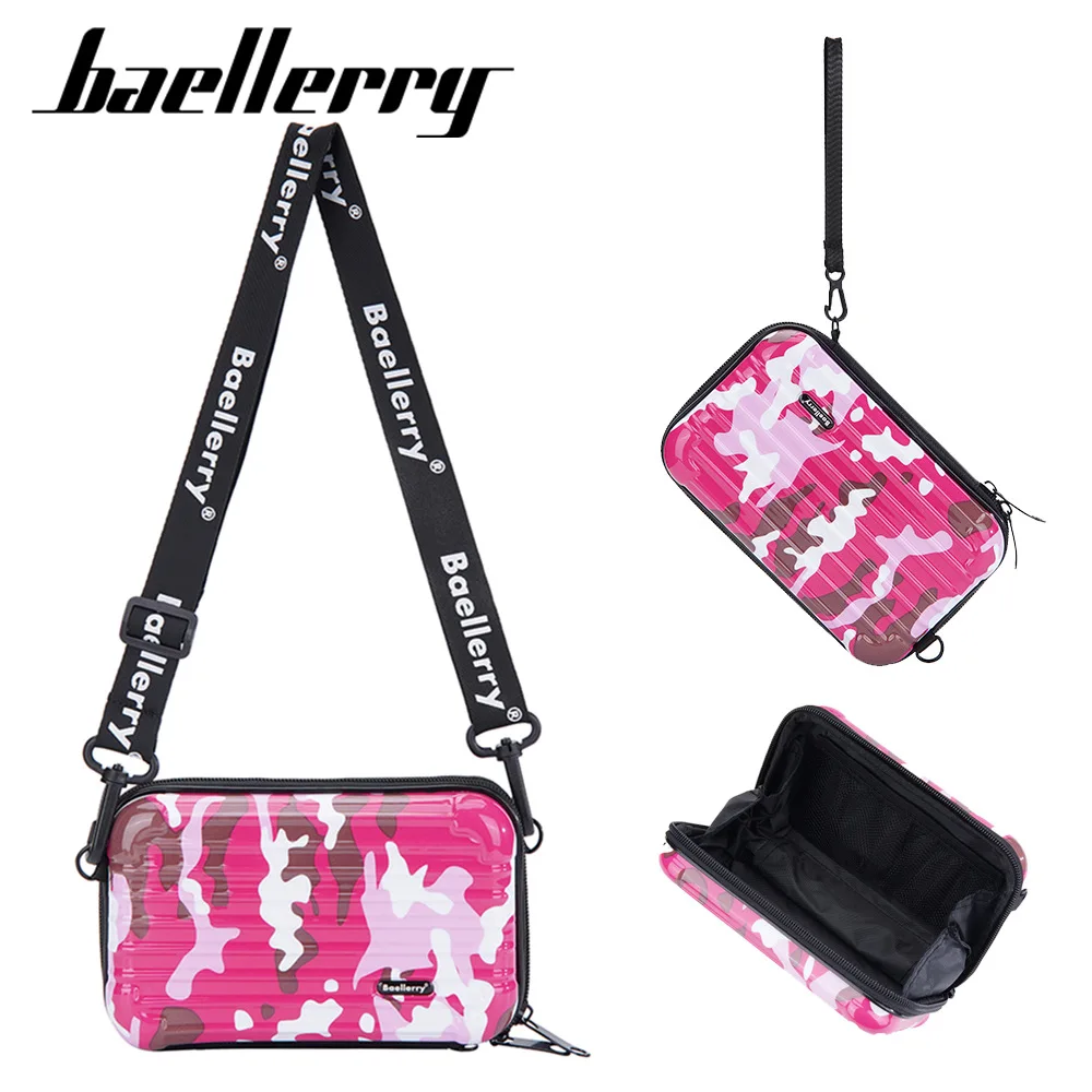 

baellerry Large capacity crossbody mujer shoulder bag portable travel Mini hard shell ABS PC makeup womens crossbody sling bag