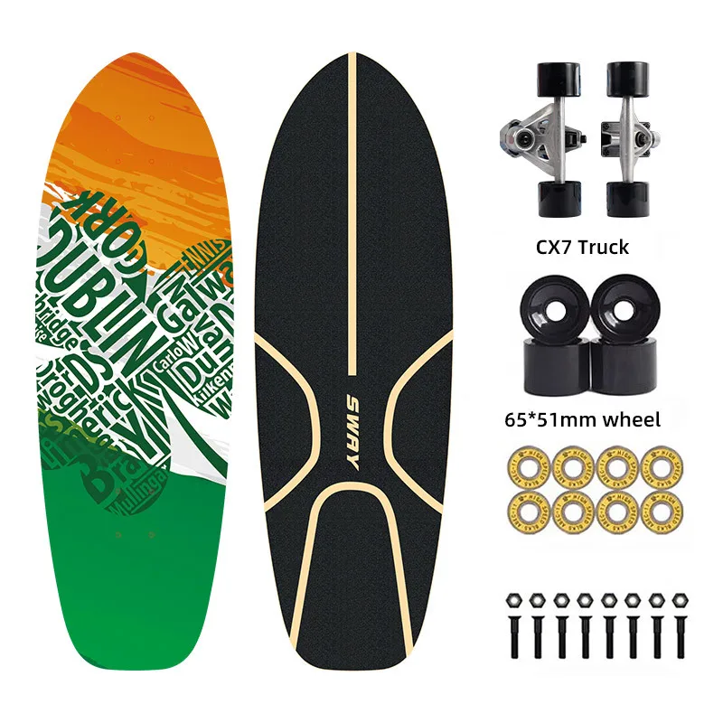 

Fast Delivery In Five Days Blank Deck Skateboard Canada Maple Deck CX7 Truck Surf Skateboard for Adults