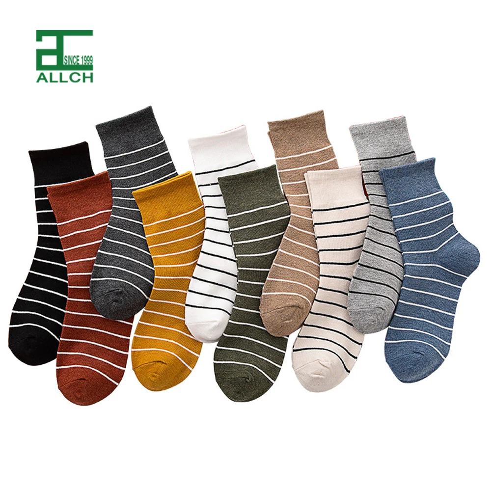 

ALLCH Mixed Colors Women Crew Socks Classic Legend Fashion Patterned Stripe School Socks, Picture shown