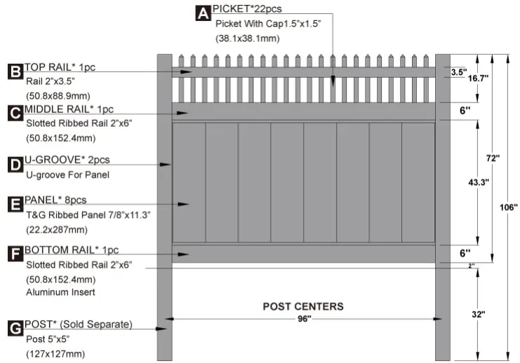 Pvc Vinyl Privacy Fence,8x8ft Pvc Fence Panels Customizable - Buy Vinyl ...