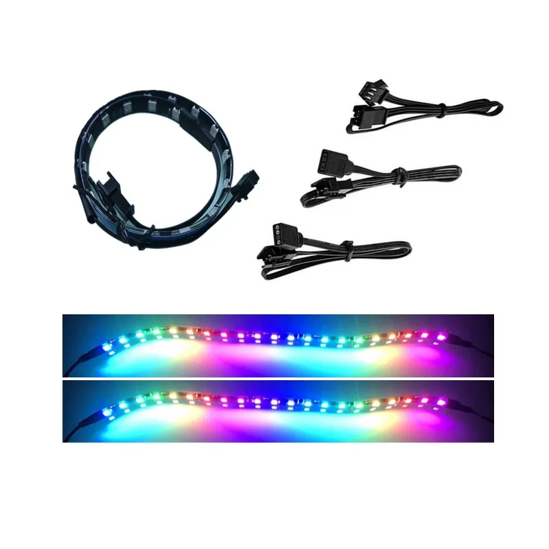 40cm Addressable WS2812b Digital LED Strip Rainbow RGB LED Lighting Kit for PC Computer Case Decor, for iCUE a CORSAIR Interface