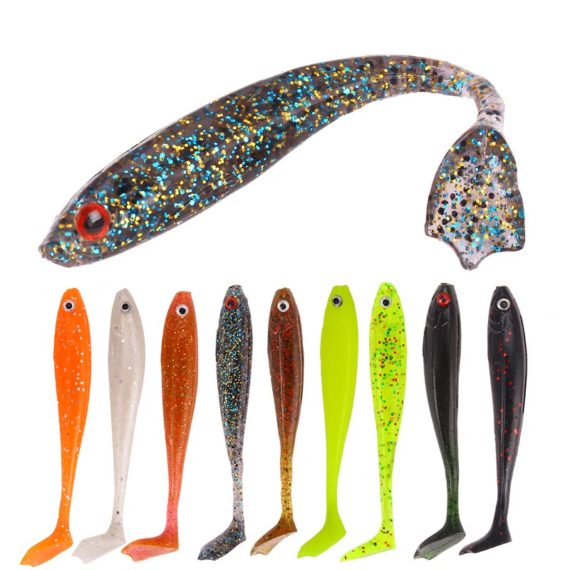 

2021 Amazon Hot Sales T-tail Soft Silicone Lure Soft 5g 8.4cmFishing Bait Large Big Soft Lure, 9 colors