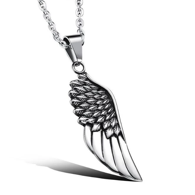

2020 Amazon Source Wholesale Motorcycle boy Angel Wings Men's Pendant Simple Fashion Style Wing Necklace
