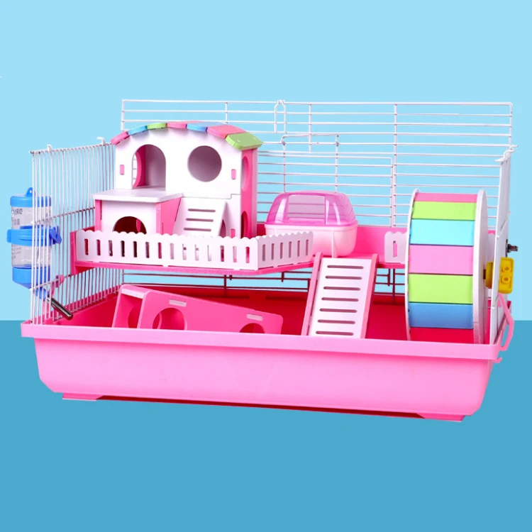 Hot Selling Luxury Castle Plastic Hamster Cage House Fold Metal Acrylic