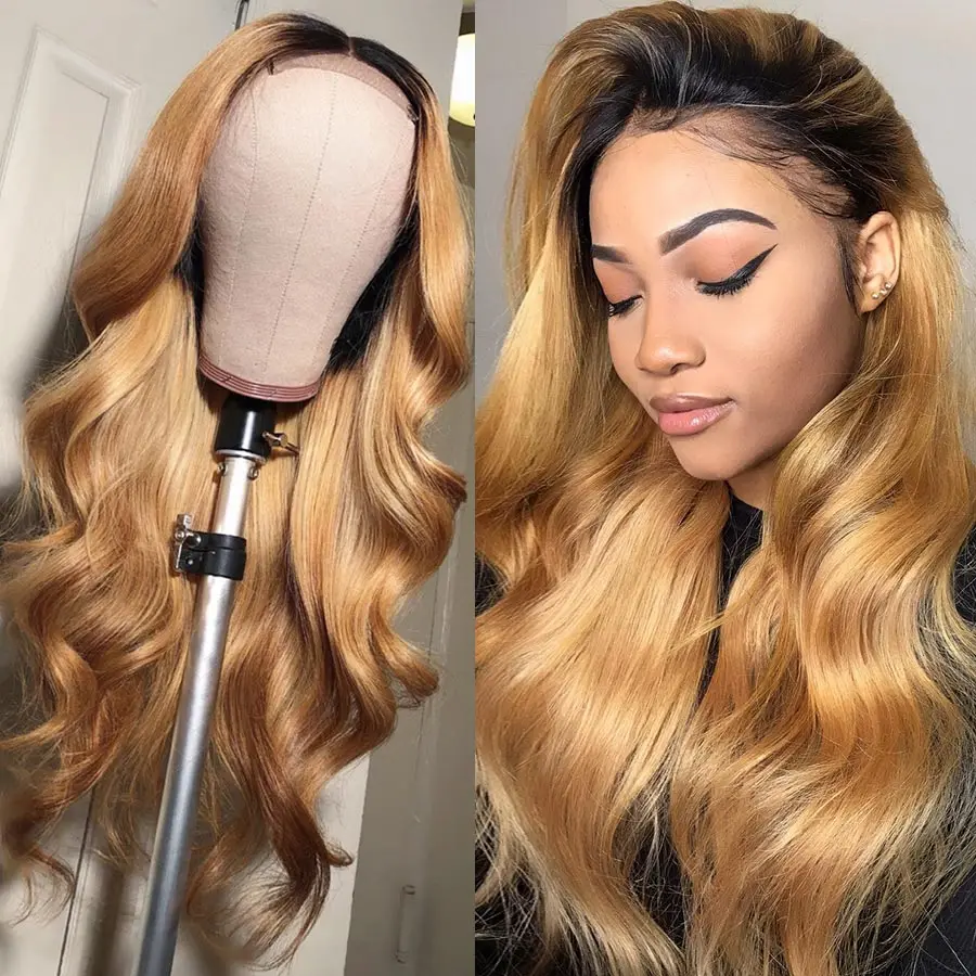 Hd Transparent Ombre Brown Color 1b 27/30 Lace Front Wig With Baby