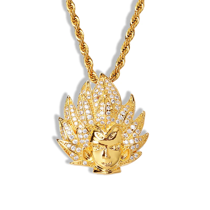 

Hip Hop Pendant Accessories Super Dragon Ball Kakarot Monkey King Charms Cartoon Anime Character Pendant Necklacle
