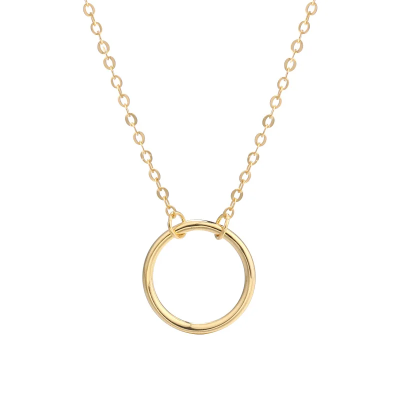 

925 Sterling Silver Geometric Circle Round Women Pendant Necklaces Jewelry