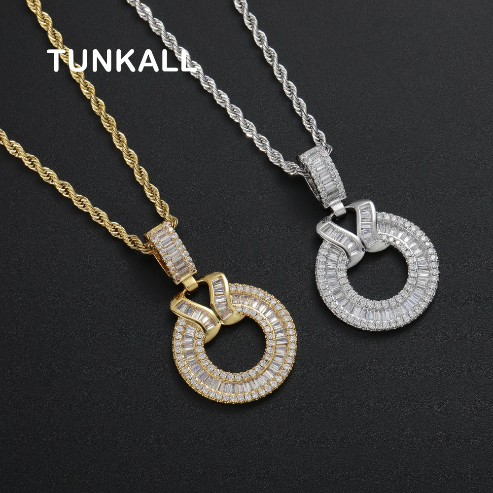 

CN386 Round Shape Fashion Pendant Bling Bling Mens Necklace Rock Brass Micro pave with CZ Hip hop Jewelry