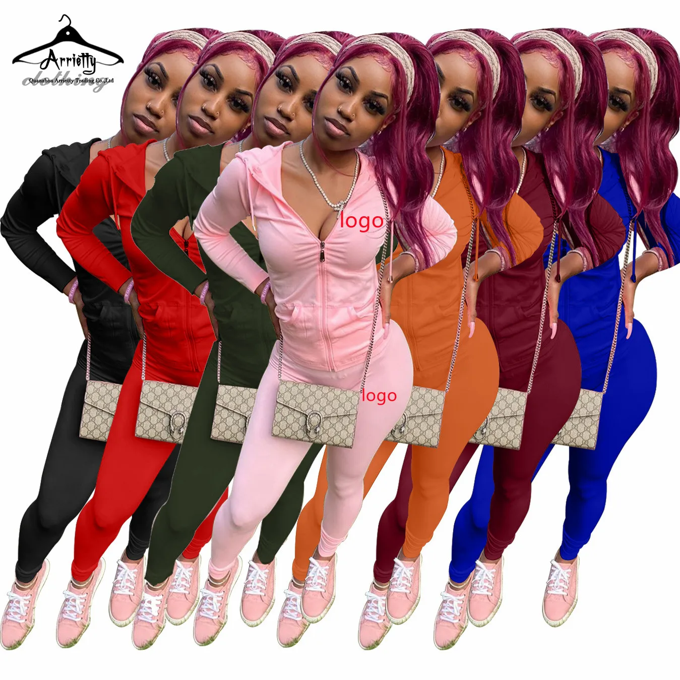 

XS-3XL Wholesale Women Clothing Jogger Set 2 Pieces Sweatpants And Hoodie Set 2 Piece Pants Tracksuit