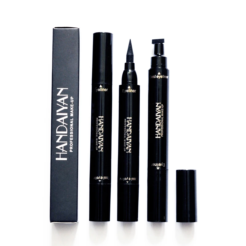 

handaiyan 2 in 1 customizable black water proof star organic stamp glue eyeliner