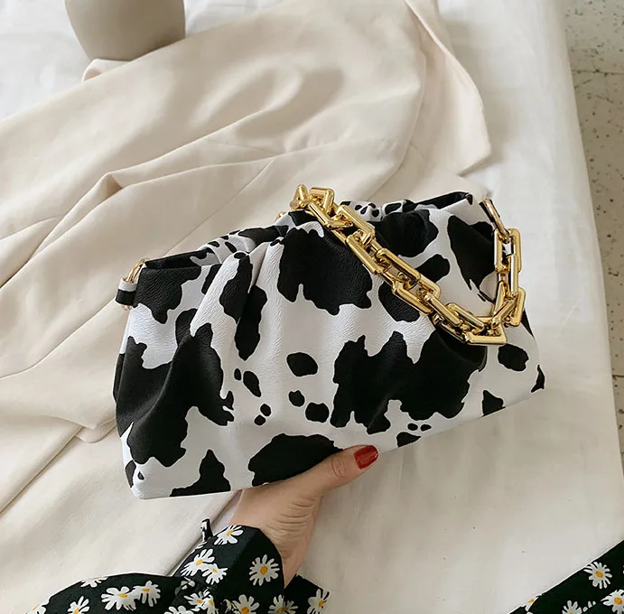 

2021 Ins fashion purse new style summer fashion dumpling bags Animal print handbag Korean crossbody bag women cute girls purse, Cow, zebra