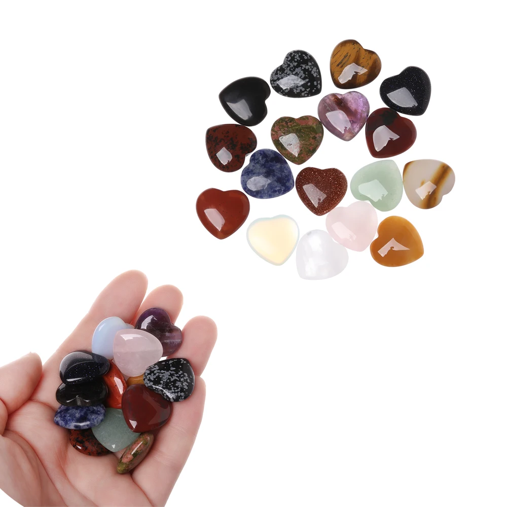 

Natural Mineral Heart Shape Crystal Quartz Stone Love Healing Colorful Gemstones Pendant Home Decoration Handmade Jewelry Gift