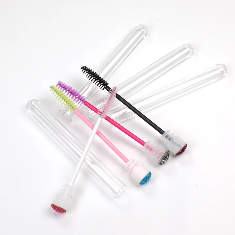 

Disposable Mascara Eyelash Crystal Handle Wands Plastic Tube Spoolie Brush Glitter, Many