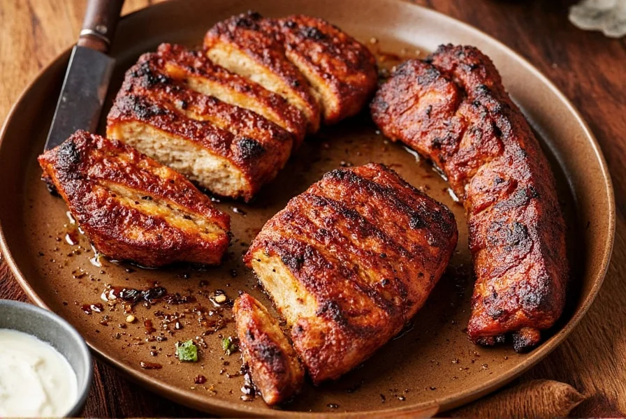 Platter of finished slow baked ribs