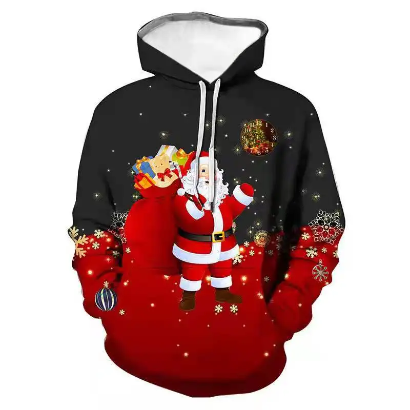 

2021 Santa Carrying Gift Hoodie Hoodie Men's 3D Printed Couple's Sweater Jacket