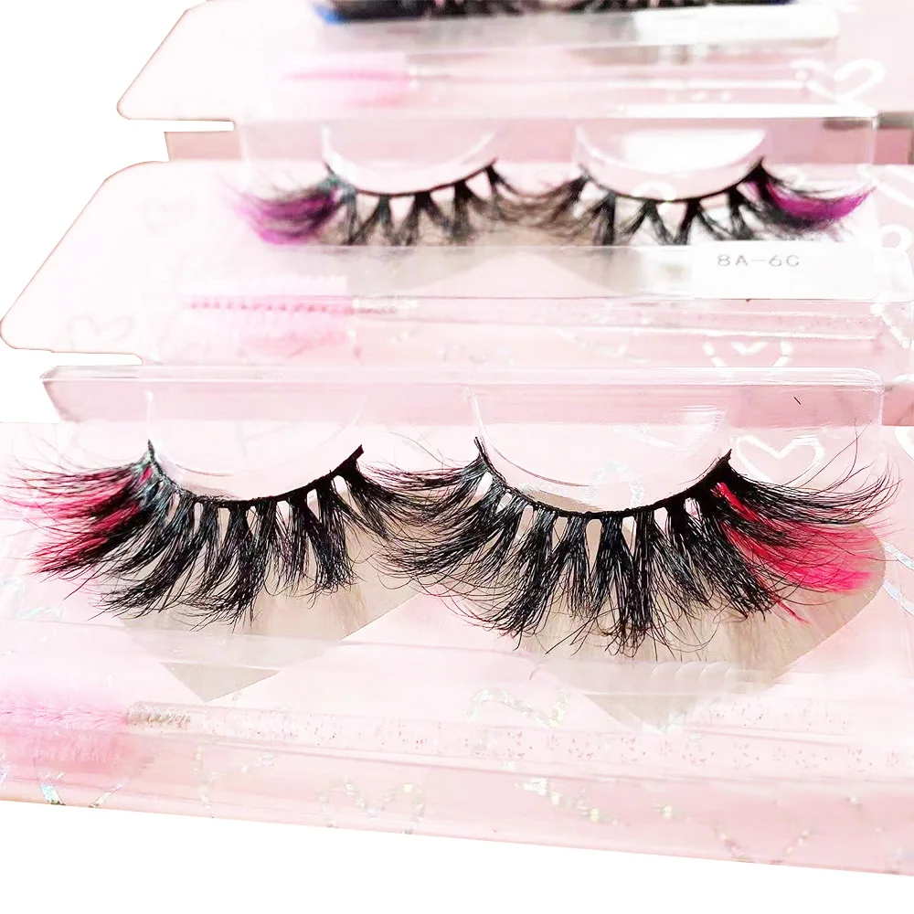 

Natural Colorful Lashes Mink Colored eyelashes custom packaging box