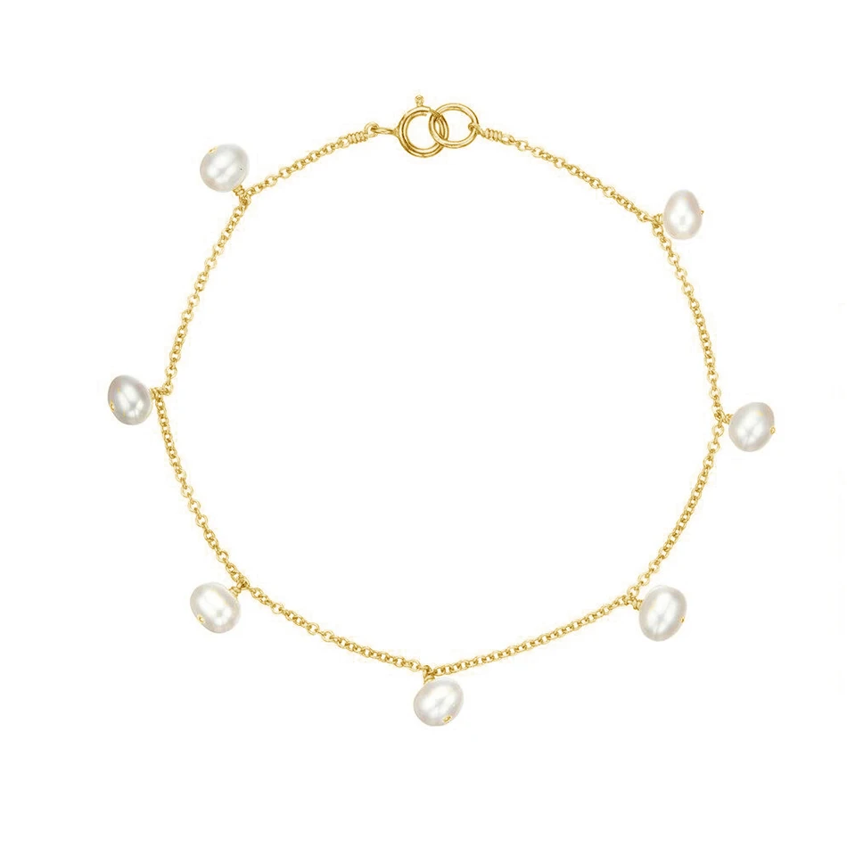 

Minimalist Jewelry bracelet for women 925 sterling silver 18k gold plated irregular pearl Bracelet