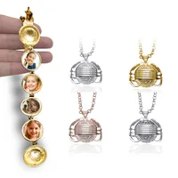

Magic Photo Pendant Memory Floating Locket Necklace Angel Wings Essential Oil Diffuser Album Box Necklaces for Women