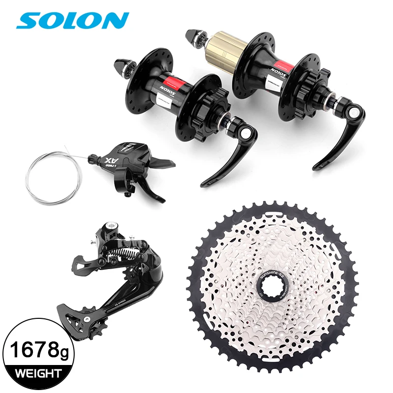 

Ltwoo 13 Speed Groupset 13V Shifter Lever Rear Derailleur 13S SOLON 32H Hub KMC X12 Chain Sunshine 50T Cassette K7 MTB 13V Part