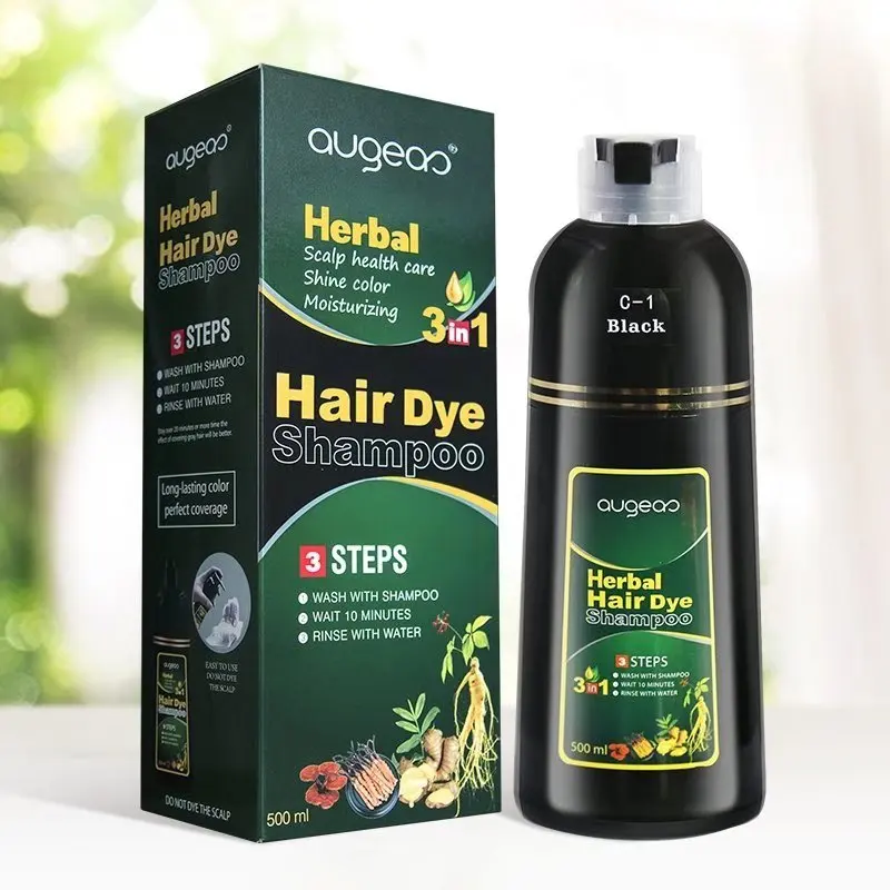 

Wholesale Meidu black hair color oem ginseng herbal organic ammonia free natural fast care fashion 3 in 1 hair dye shampoo