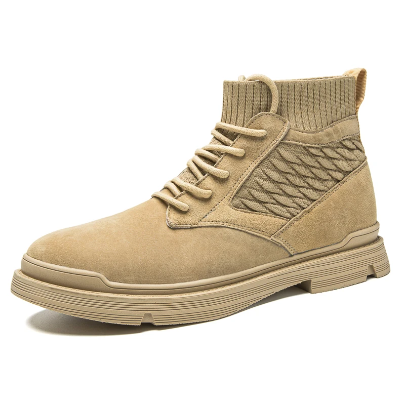 

Brown chunky sneaker boots designer motorcycle luxury handmade leather sock boots, Optional