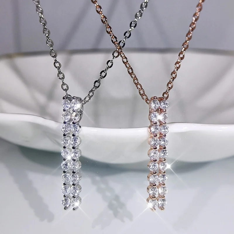 

New High Quality Necklace Bling Bling Cubic Zircon Fashion Pendant Lady Necklace Jewelry Clavicle Chain Sweater Chain necklace, Picture shows