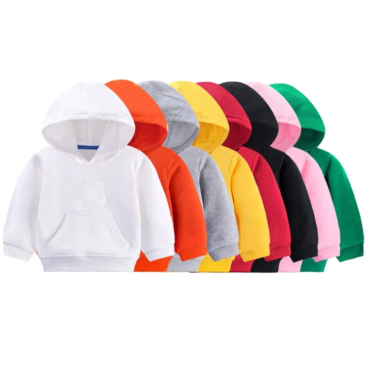 

french terry breathable fabric children Boys Girls Kids Plain Kid oem logo custom Pullover Hoodies Hoodie hoodie