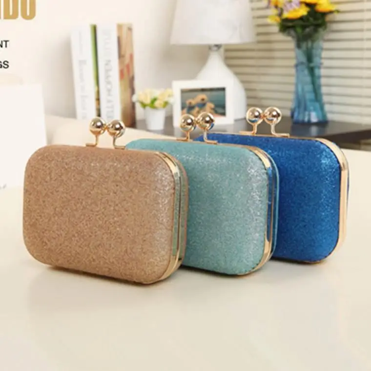 

Korean Fashion Women Matte Sequin Box Clutch Evening Party Bag Small Square Crossbody Chain Bag