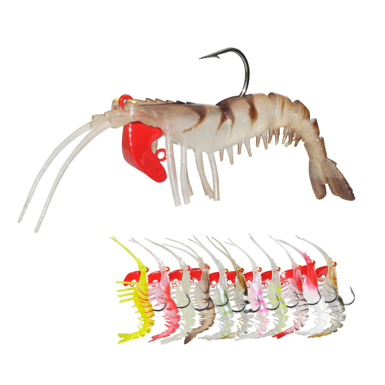 

Sea bass lure TPR soft shrimp 50mm 70mm 100mm artificial shrimp soft baits, Various color