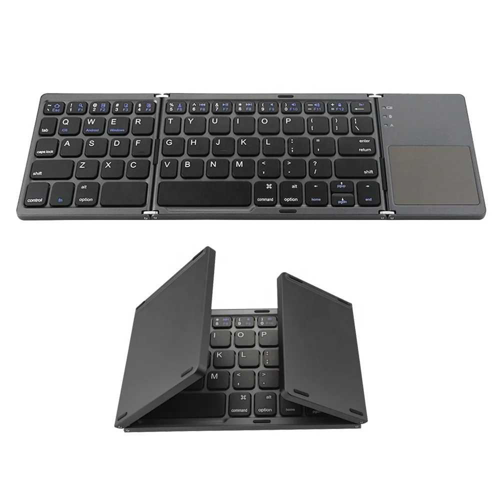 

BT Wireless Foldable Blue tooth Keyboard with Touchpad Rechargeable Compatible with IOS Android Windows