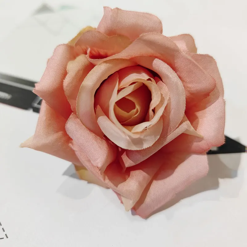 

Factory Support Custom Color 10 cm Colorful Silk Large Artificial Rose Heads