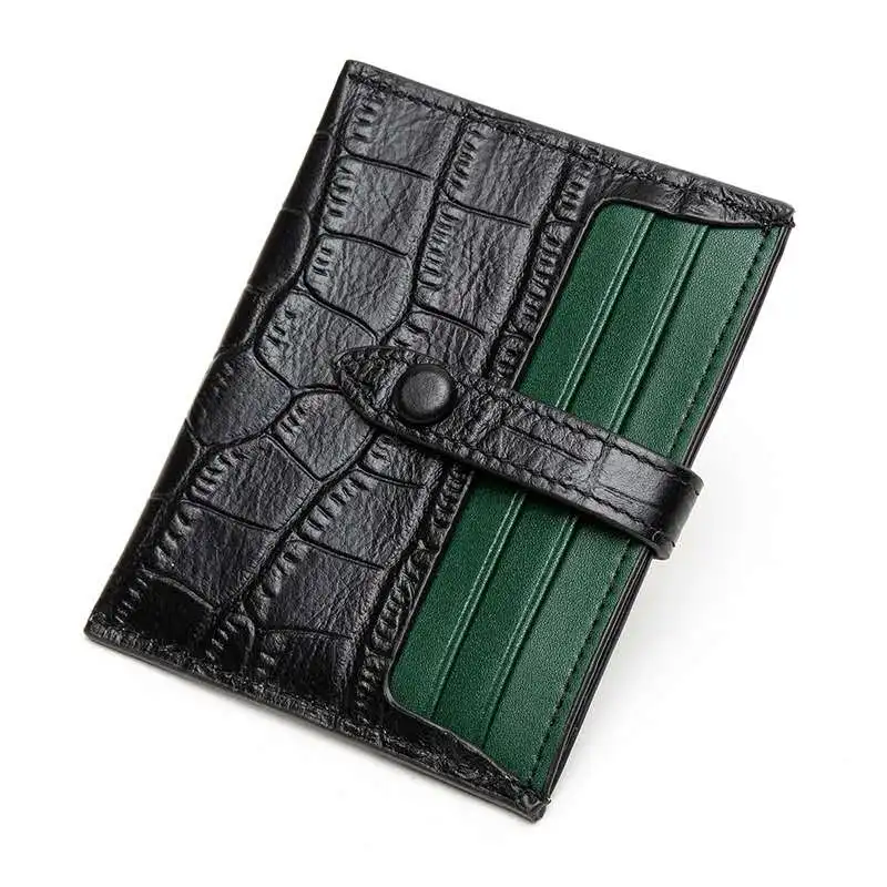 

Minimalist RFID Blocking crocodile pattern genuine Leather Credit Card Holders