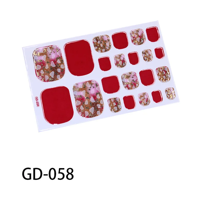 

2021 New Toenail Stickers GD Series Feet Stickers Summer Decoration Korea Style Mixed Shiny Toe Nails Art Supplies Manicure, Colorful