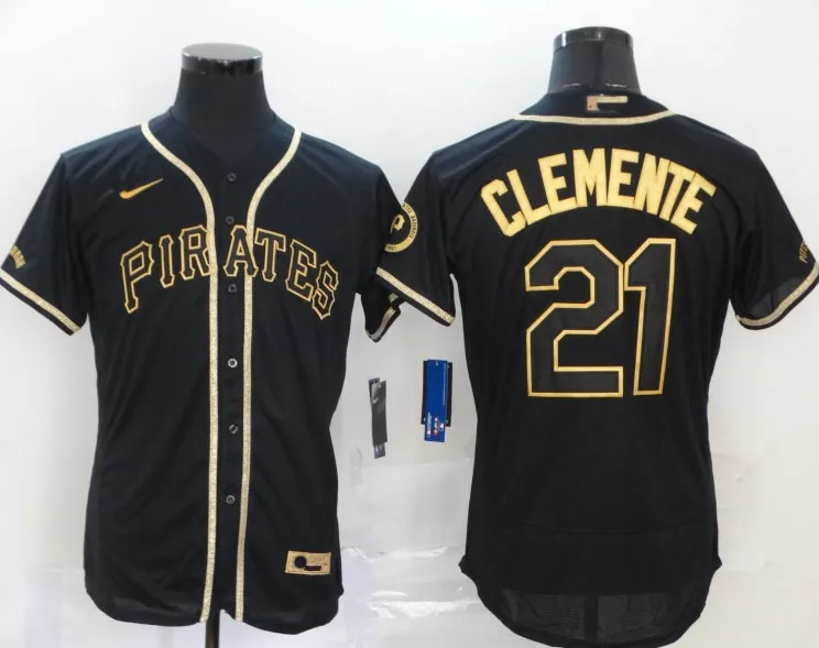 

factory fast delivery men's pisrate 21 Roberto Clemente 24 Chris Archer NK Black white home m&n Player Name Jersey