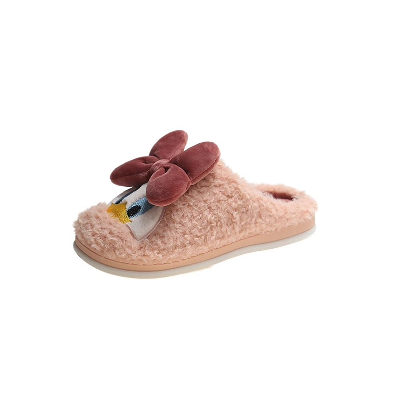 

Best selling Donald Duck Pattern foot warmers slippers Fluffy Warm Cross Soft Plush Furry Faux Rabbit Fur Slippers Women