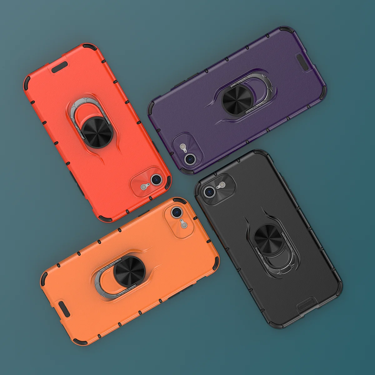 

Top Selling Design TPU+PC Ring Holder Car Magnetic Phone Case For IPhone 8 Plus Back Cover