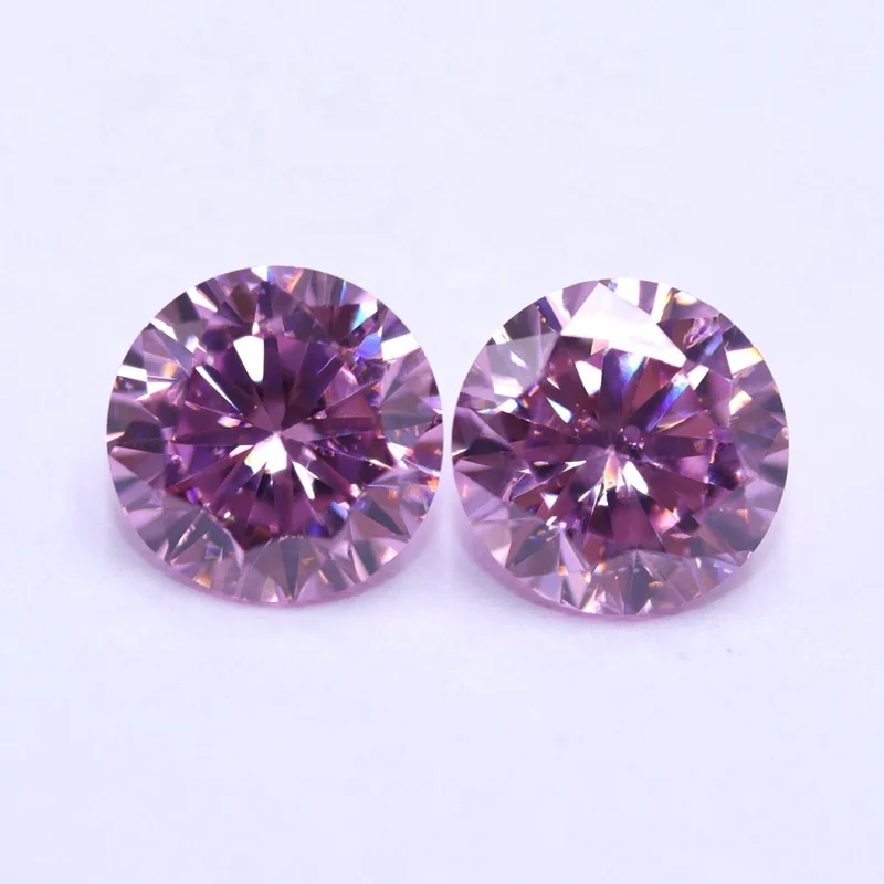 

Redleaf gems 5a cz diamond price round shape pink zircon gemstones cubic zirconia stone