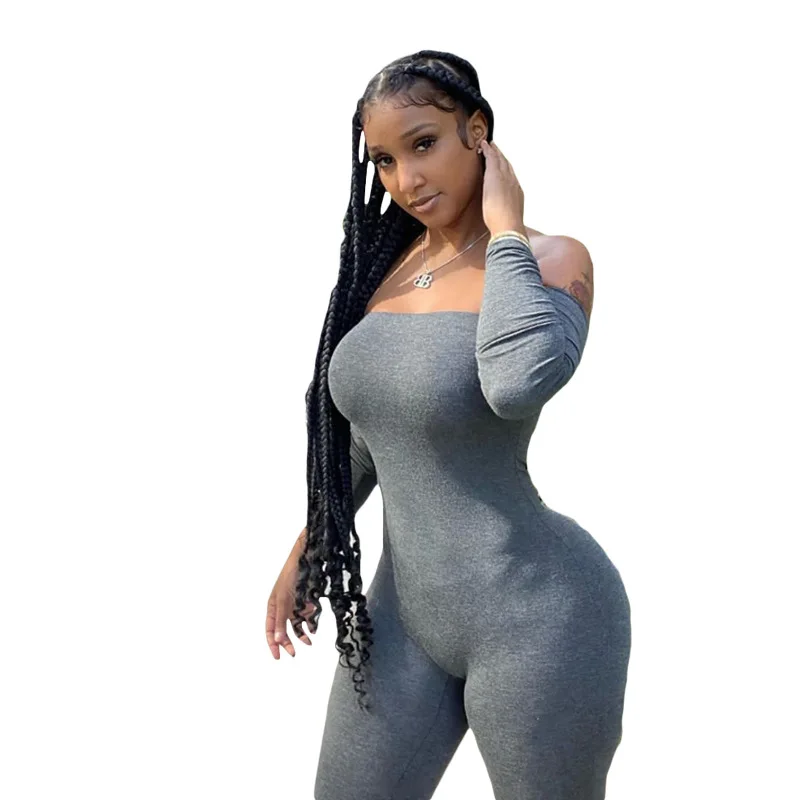 

2021 New Sets Womens Clothing Fashion Autumn Two Piece Workout Bodysuits Trendy Jumpsuit With Long Sleeve