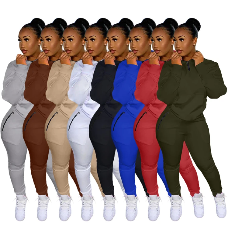 

2022 Ladies Two Piece Sweatsuit Long Sleeve Tops Autumn 2 Piece Jogging Set For Women, Picture shown