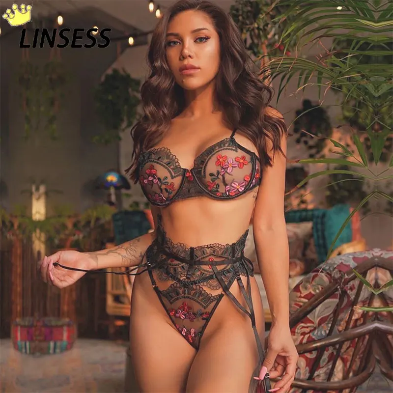 

Wholesale high quality women lingerie 2022 hot drill two piece lingerie erotic set