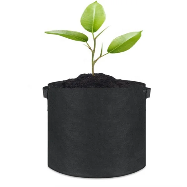 

New Style Handmade Custom Multifunctional Felt Potato Grow Bags 5 Gallon, Black