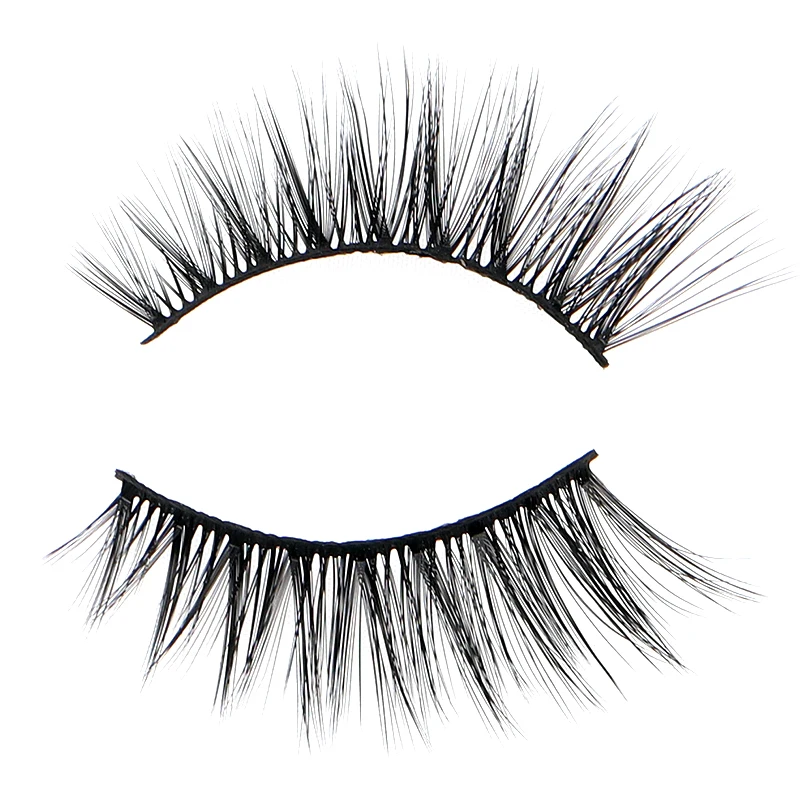 

Nature 3D layered effect extremely soft and thin band tapered full volume vegan fluffy custom eyelash packaging, Black