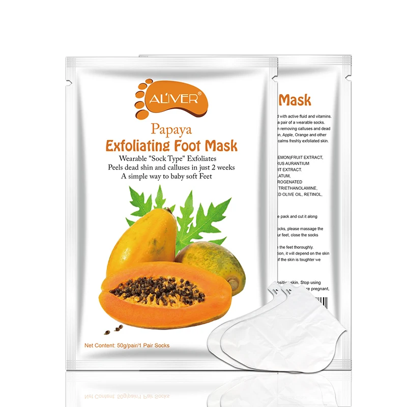 

Natural moisturizing nourishing exfoliating organic fruit foot exfoliator mask