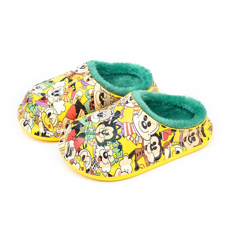 

Cotton slippers winter fashion cartoon printed children's home cotton shoes light EVA kid's warm slippers