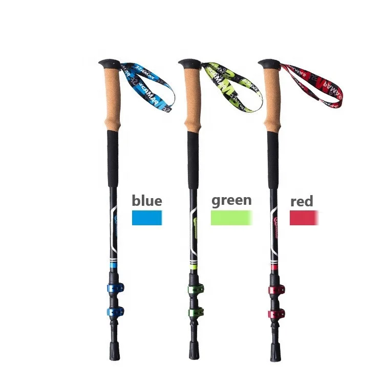 

Quick Adjustable Locks outdoor sports collapsible telescopic portable carbon fiber alpine Ski walking stick, Customized