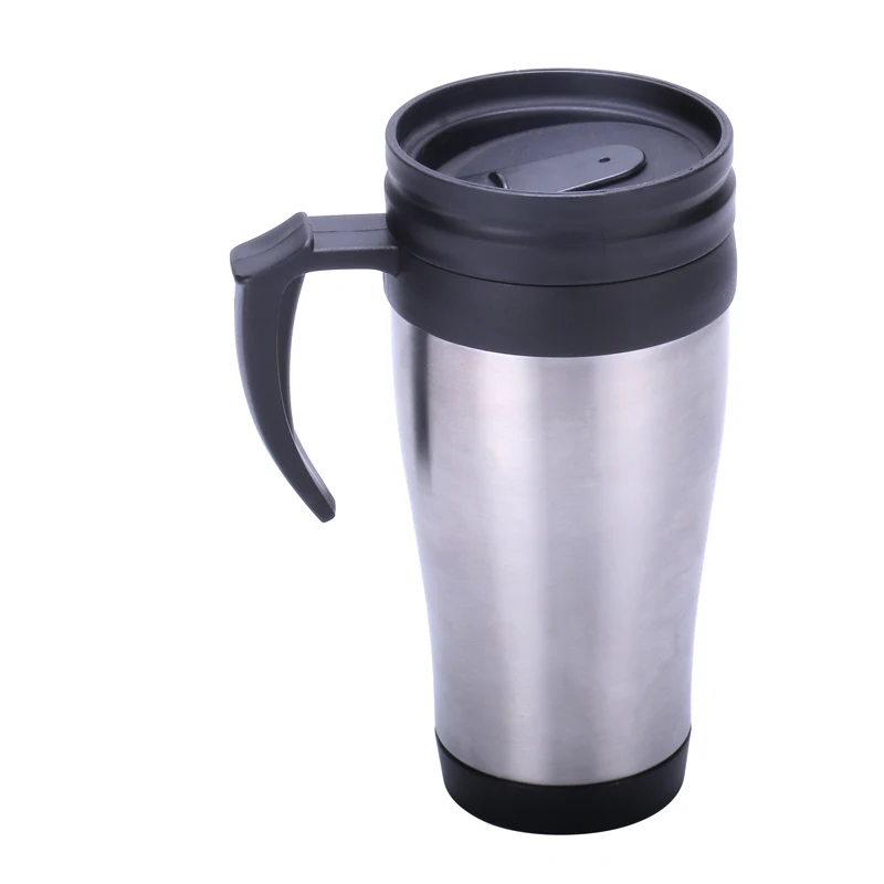 

High Quality 14oz Insulated Tumblers with Handle &Lid Double Wall Inner Plastic Outer Stainless Steel Travel Coffee Mugs, Customized colors acceptable