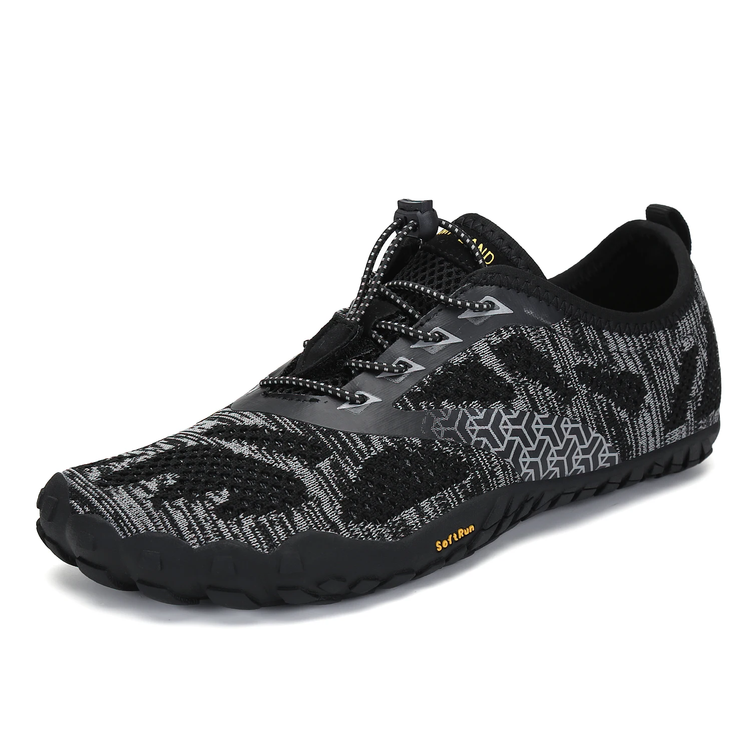 

Black Men Minimalist Barefoot Trail Running Shoes with Grid Sole