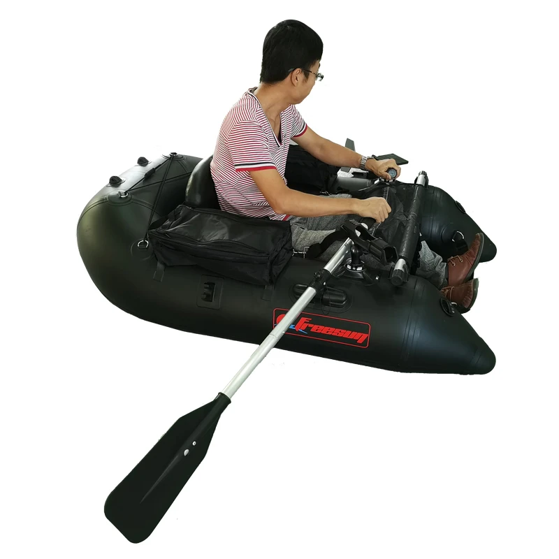 

FRESSUN 1 person fishing boat float tube inflatable belly boat, Black